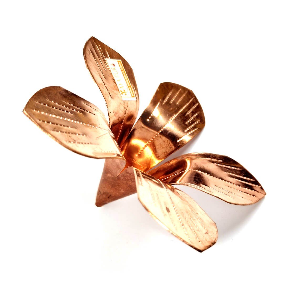 Copper Amra Pallav/Aam patta/Pooja Mango Leaf for Puja | Size: 3.5x3.5x3.5 inches