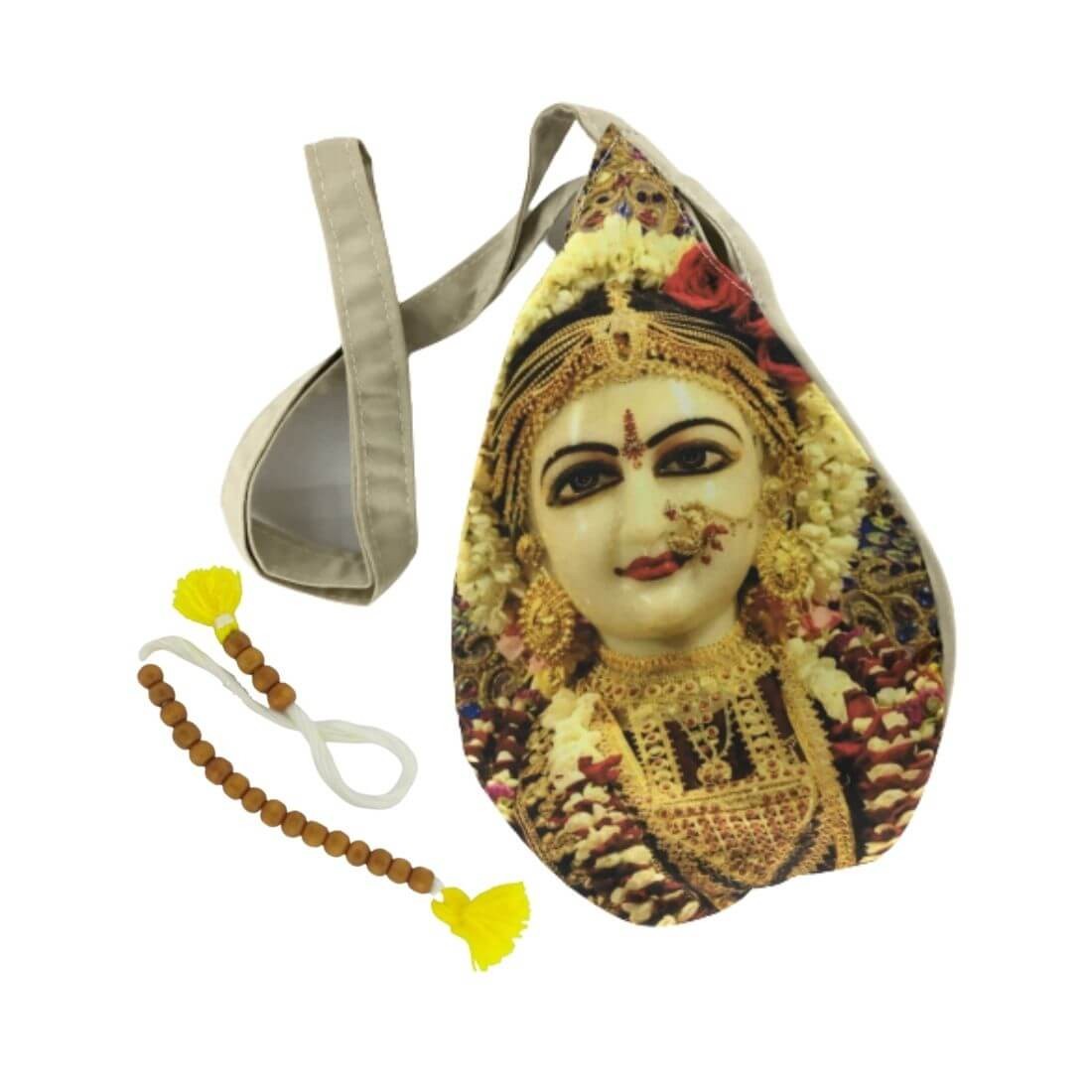 MAYAPURI Radha Rani Printed Japa Mala Bag/Gomukhi Bag/Chanting Bag & Zip Pocket