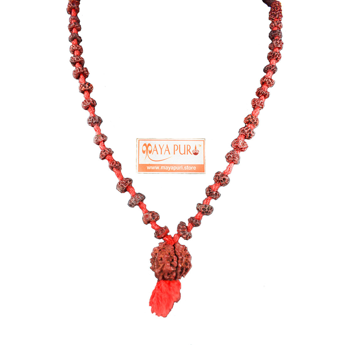 Small Beads Natural Rudraksha Mala for Neck, Men & Women (Pack of 1)