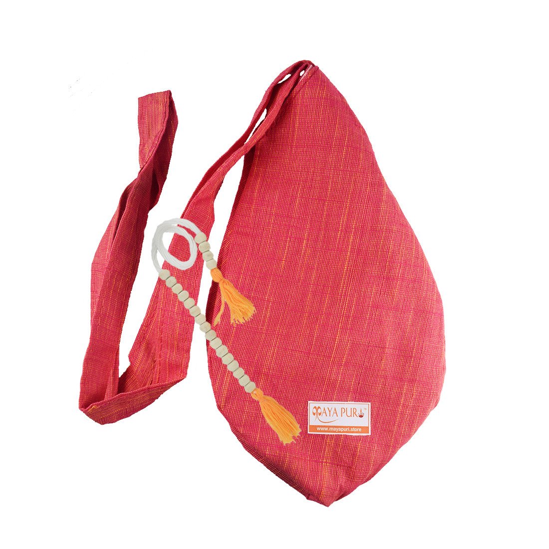 MAYAPURI Cotton Chanting Bag/Japa Mala Bag with Sakshi Mala Counter for Daily Mantra Jaap(Ruby Red Color)