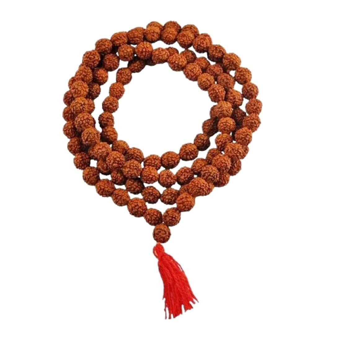 MAYAPURI Rudraksha Japa Mala 108+1 Beads Original for Mantra Jaap and Puja Red