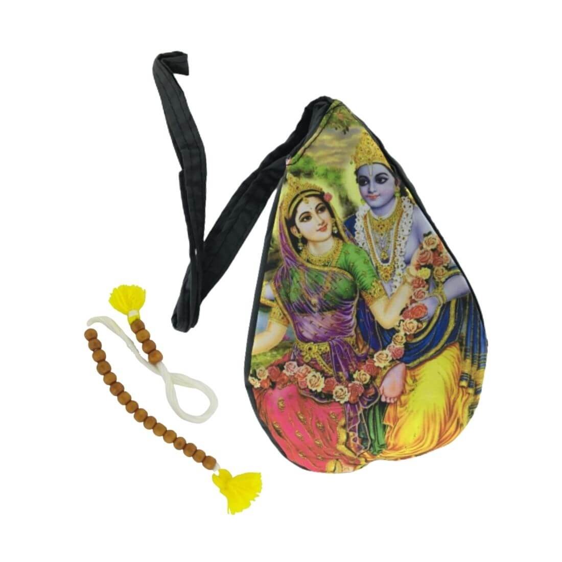 MAYAPURI Radha Krishna Beads Bag/Chanting Bag/Japa Bag with Sakshi Mala