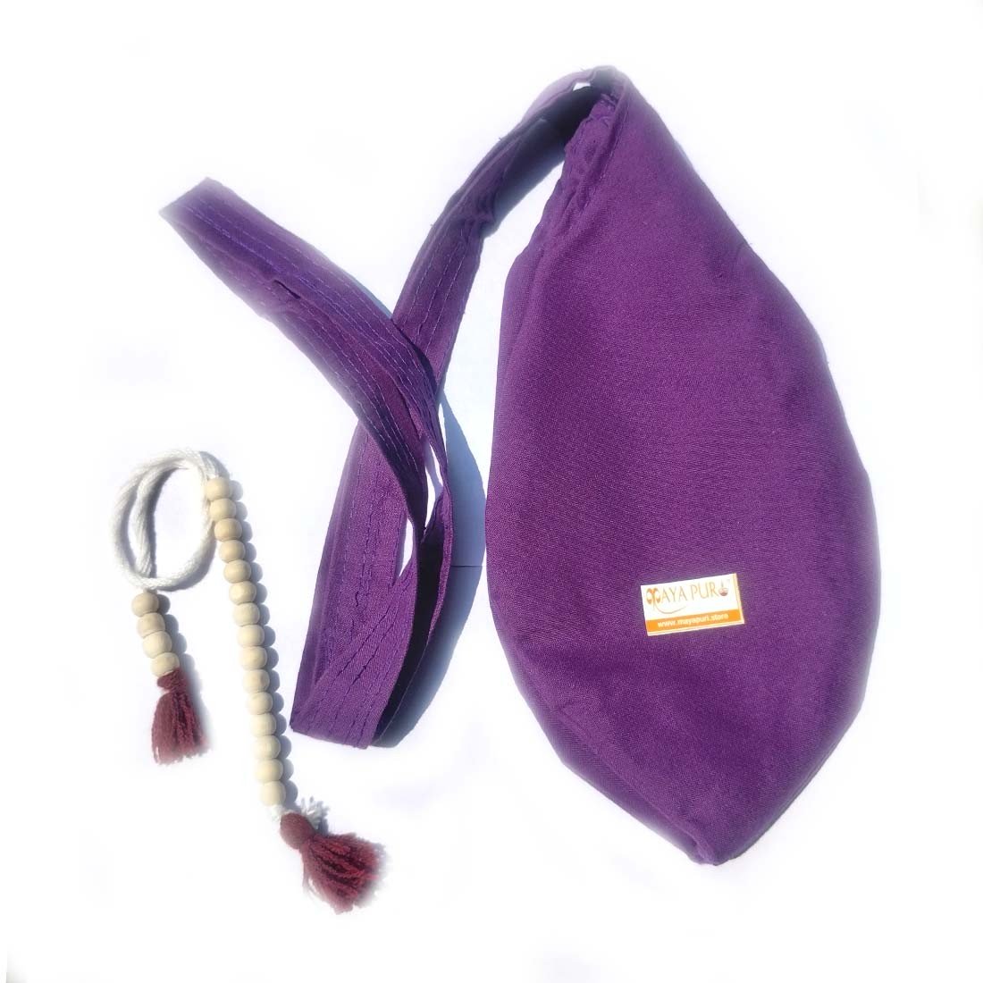 Khadi Cotton Japa Mala Bag/Chanting/Beads Bag with Sakshi Mala (Grape Purple)