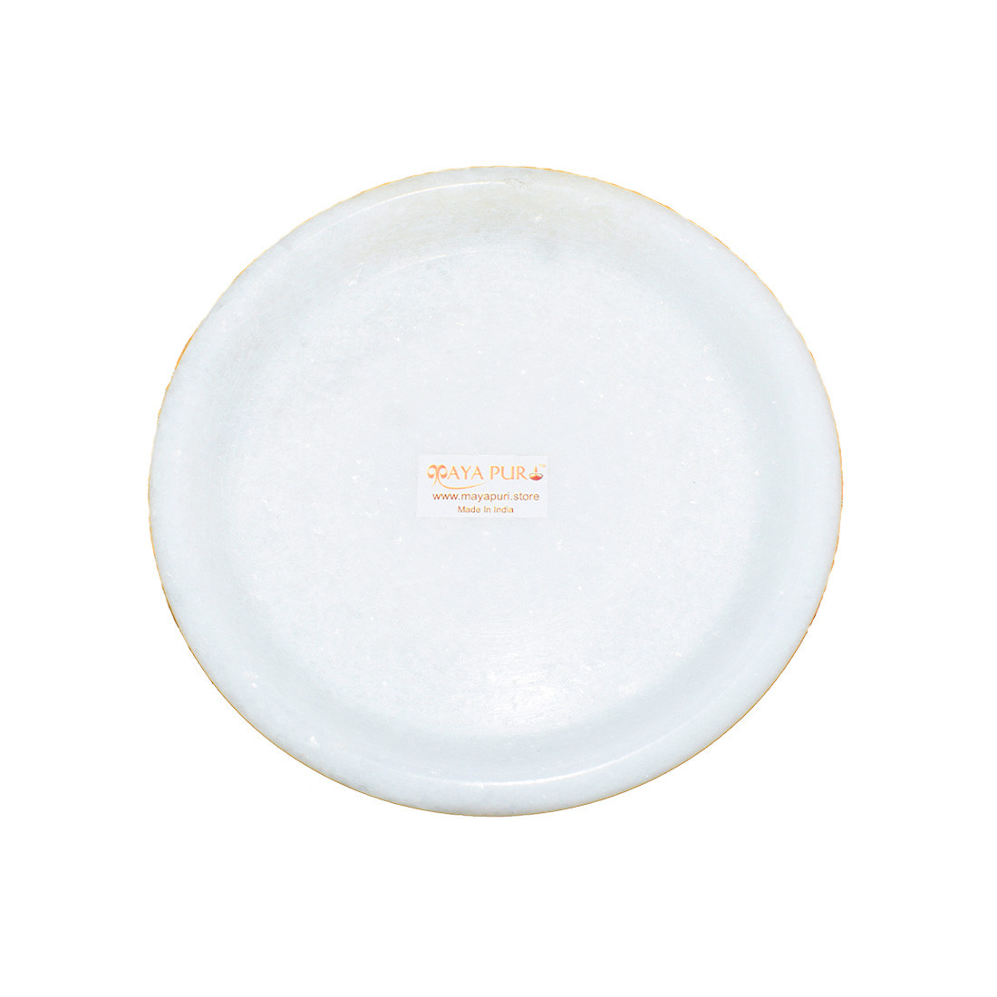 White Marble Stone Abhishek Patra for Puja,Rock Puja Plate| Small Size: 4 inches