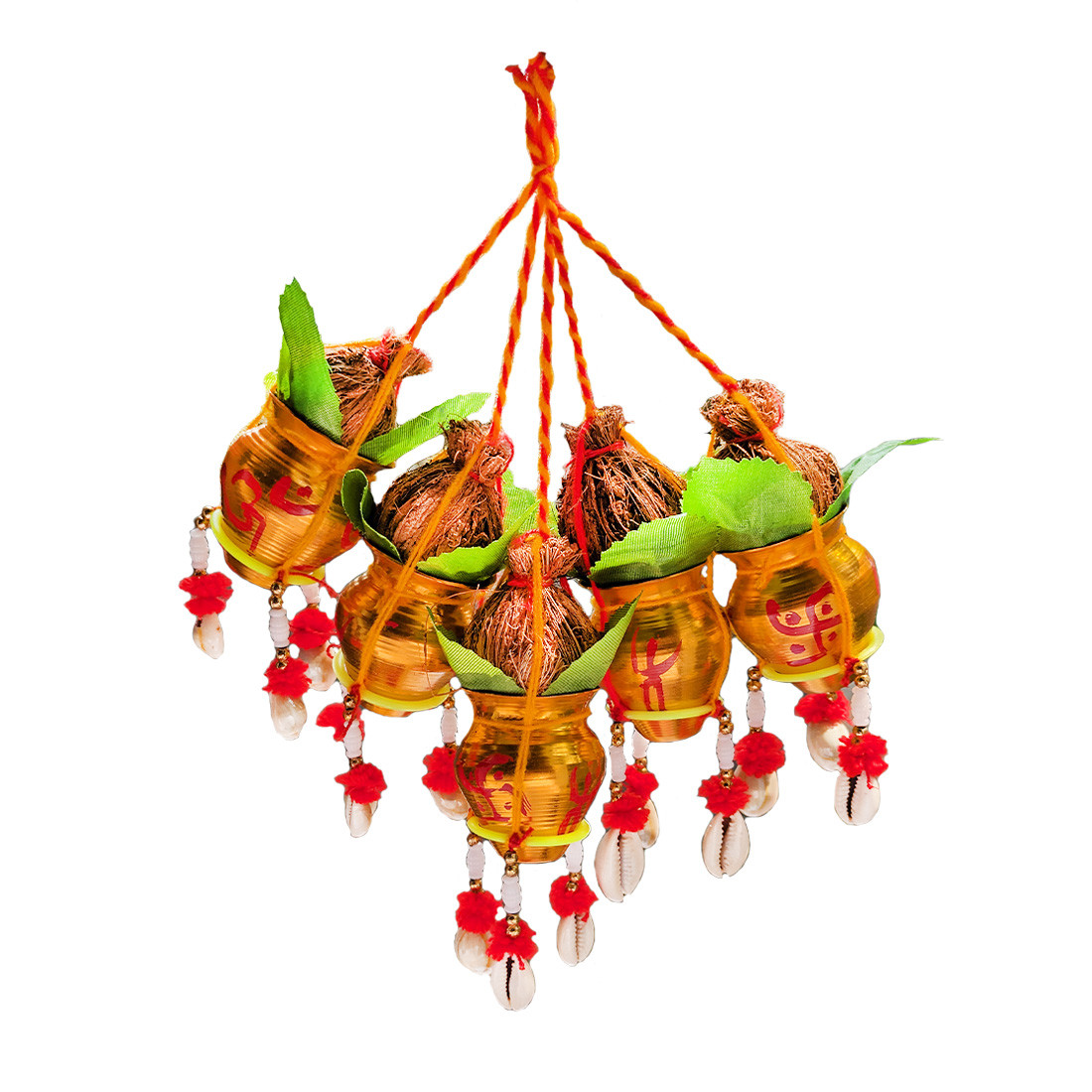 MAYAPURI Traditional Hanging Mangal Kalash/Mangal Ghat for Decoration(Pack of 5)