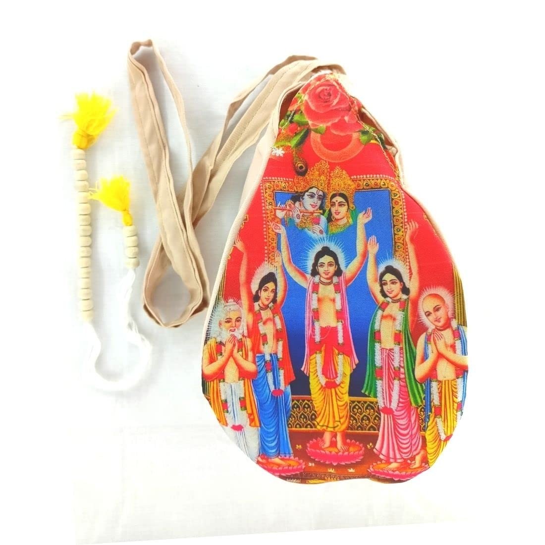 MAYAPURI Gour Nitai Printed Chanting Bag/Japa Bag with Sakshi Mala Counter