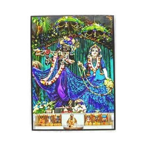 Radha Krishna Iskcon Photo Frame for Wall & Table Decoration (7x5 inches)(Green)