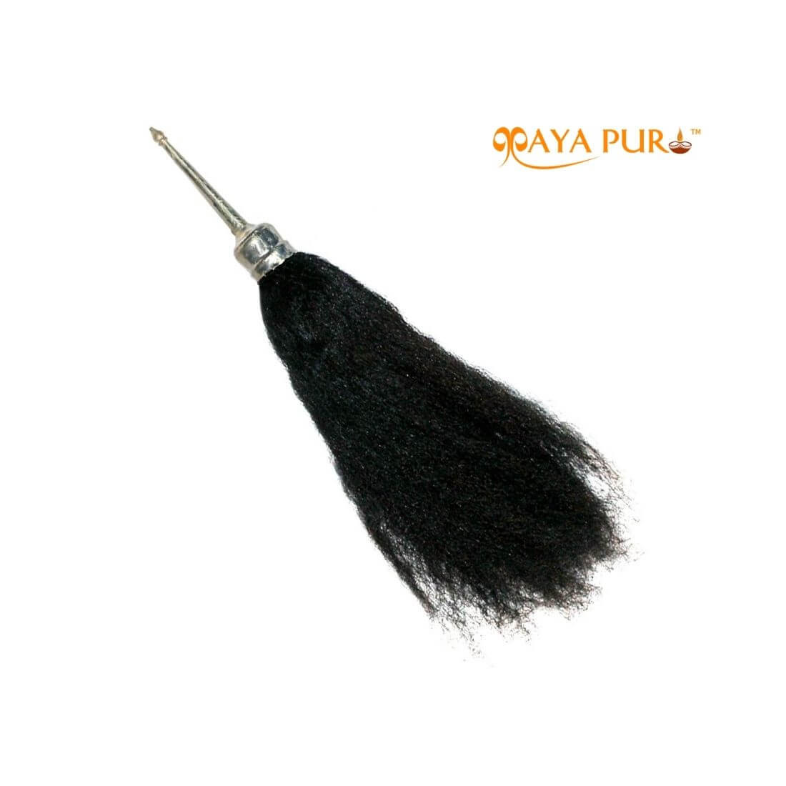 Black Puja Reshmi Chawar/Chanwara/Chaur/Chavar Sahib in Metal Body, Len, 20 inch
