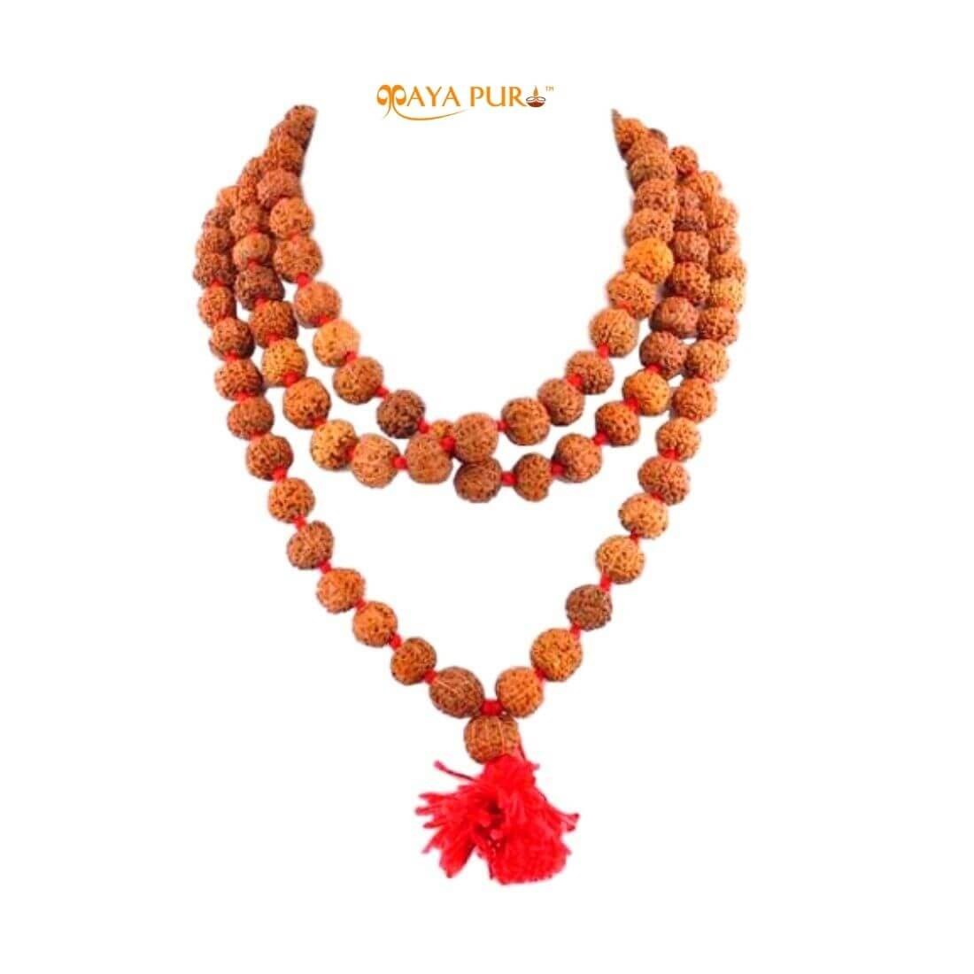 MAYAPURI Rudraksha Mala 108 Beads Original for Wear and Puja
