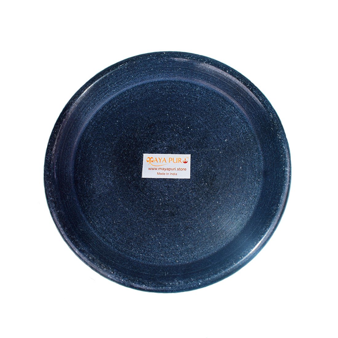 Marbel Plate for Puja Abhishek | Black Pooja Stone Plate, Small, Dia: 4 inch